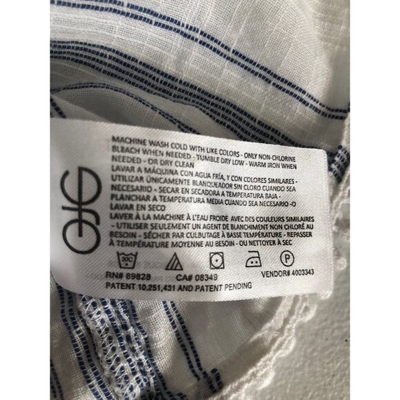 Ella Moss Size L Boho Peasant Style Rylee Lace Up Blouse - Picture 12 of 16